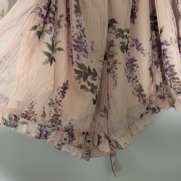 Allison New York One Shoulder Floral Romper ruffle one-piece coquette romantic M - Picture 9 of 12